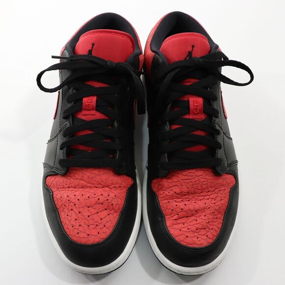 Nike Air Jordan 1 Retro Low Bred Elephant Print Shoes 12.5 Red Black 553558-013 main image 4
